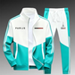 🔥Gratis verzending✈️Heren Colorblock Trainingsset met Ritsjas & Broek met Trekkoord – Comfortabele Casual 2-Delige Set