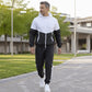 Lichtgewicht colour block jack en trainingsbroek set voor heren