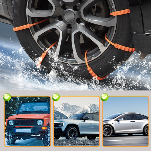 🚗⛓️Univerzální opakovaně použitelné protiskluzové nylonové sněhové řetězy❄️